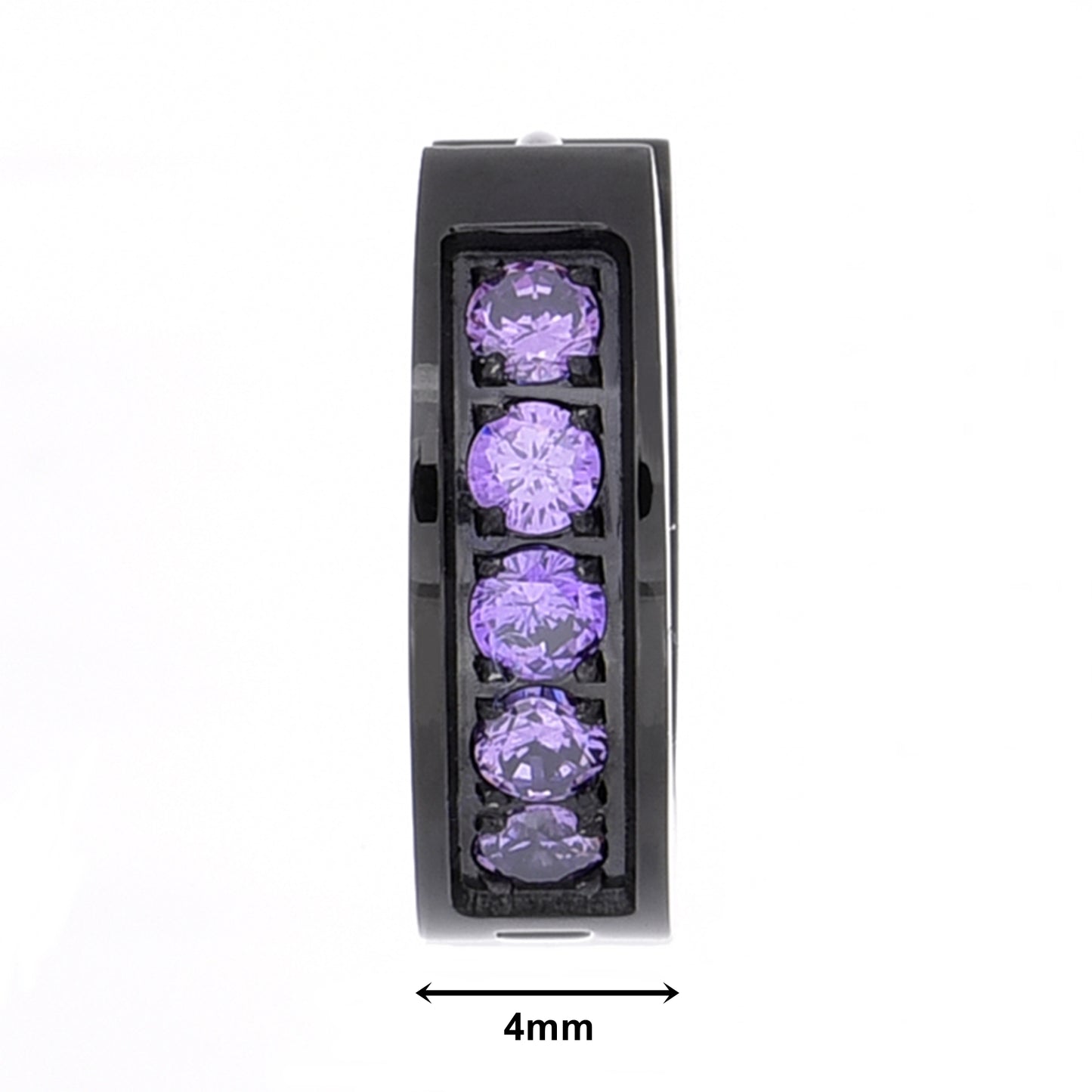 Truelements フープピアス サイズ詳細 幅4mm 直径14mm 厚み2.2mm パープルジルコニア 金属アレルギー対応