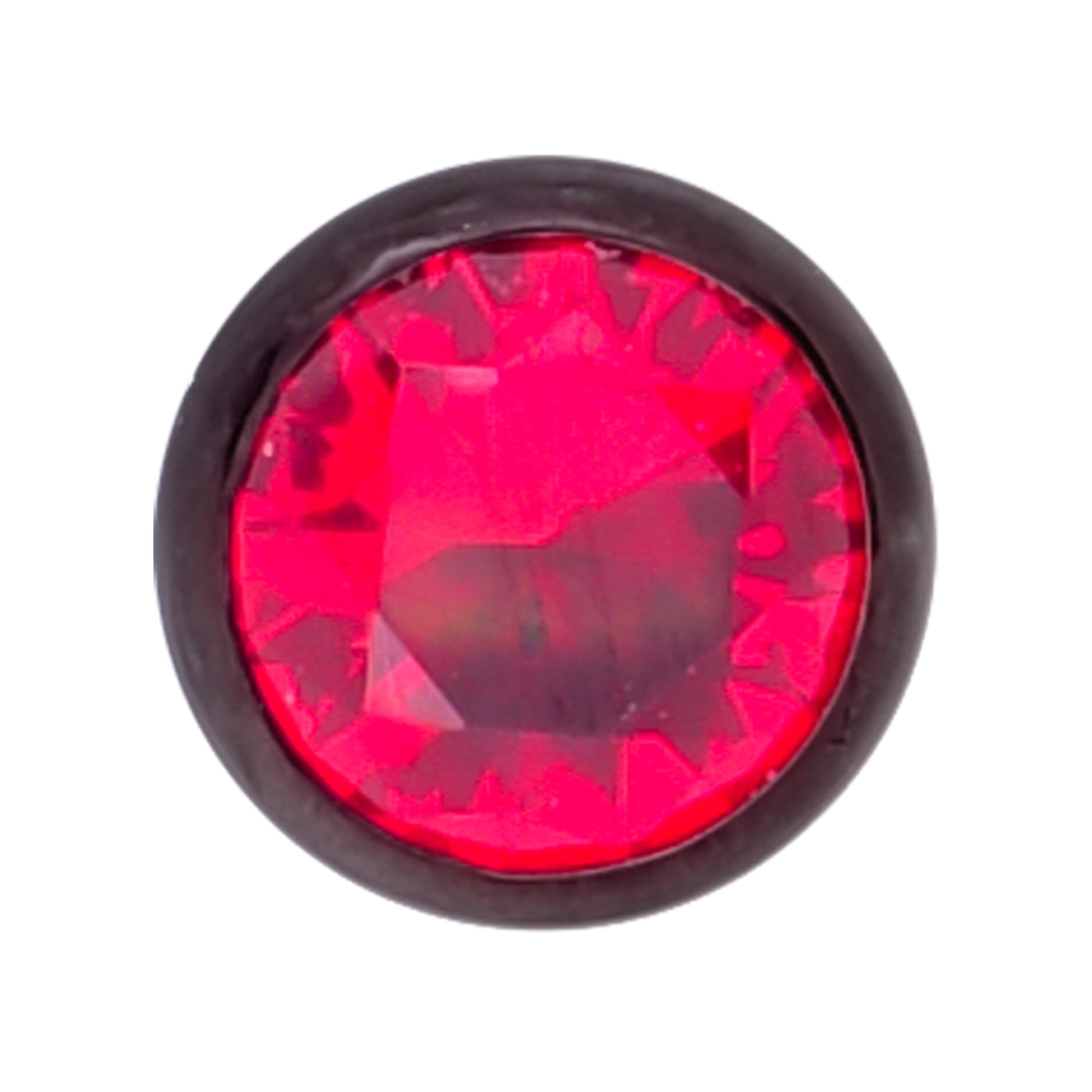 Truelements メンズ ピアス ブラック サージカル ステンレス シンプル スタッド レッド ジルコニア 前面 (5mm)