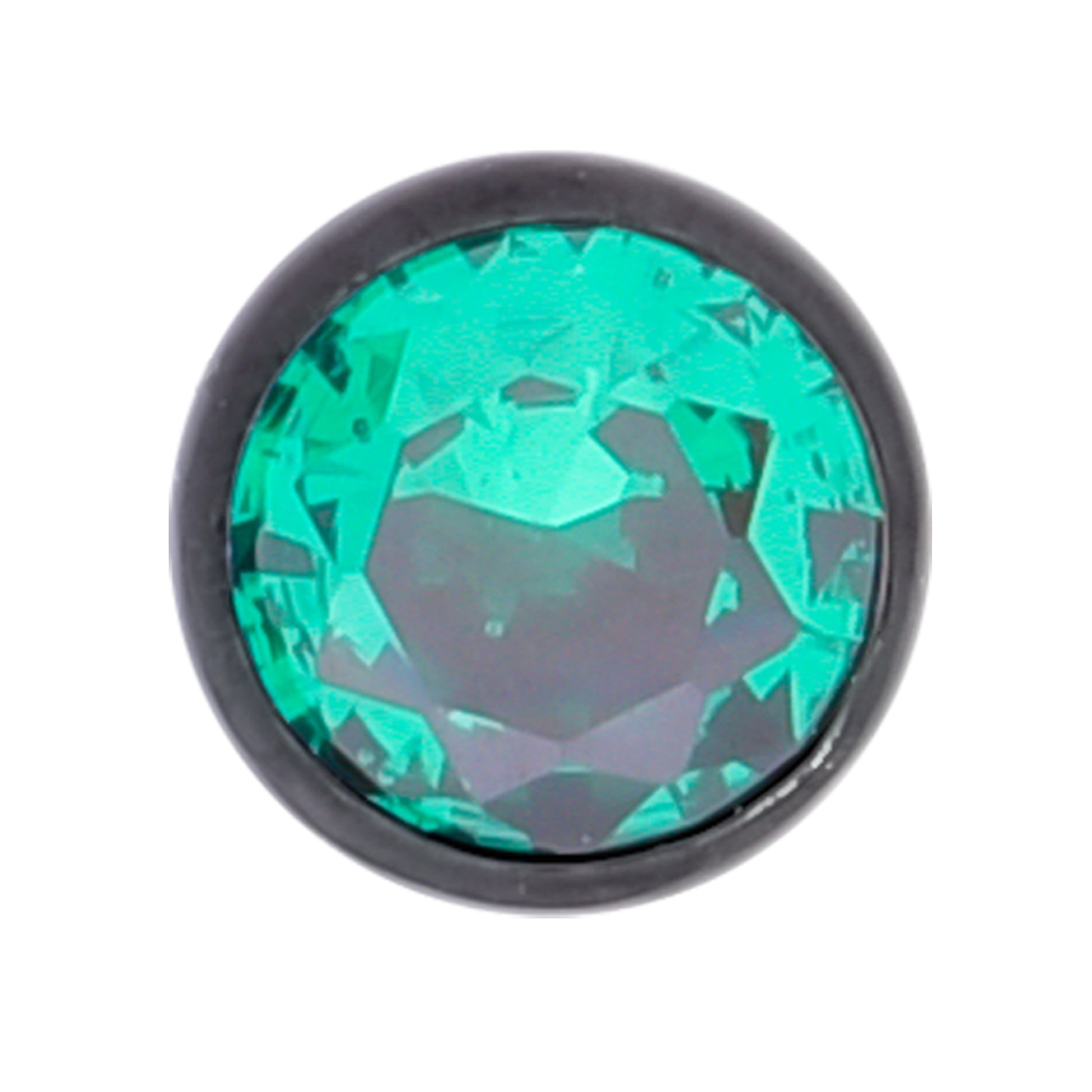 Truelements メンズ ピアス ブラック サージカル ステンレス シンプル スタッド グリーン ジルコニア 前面 (5mm)