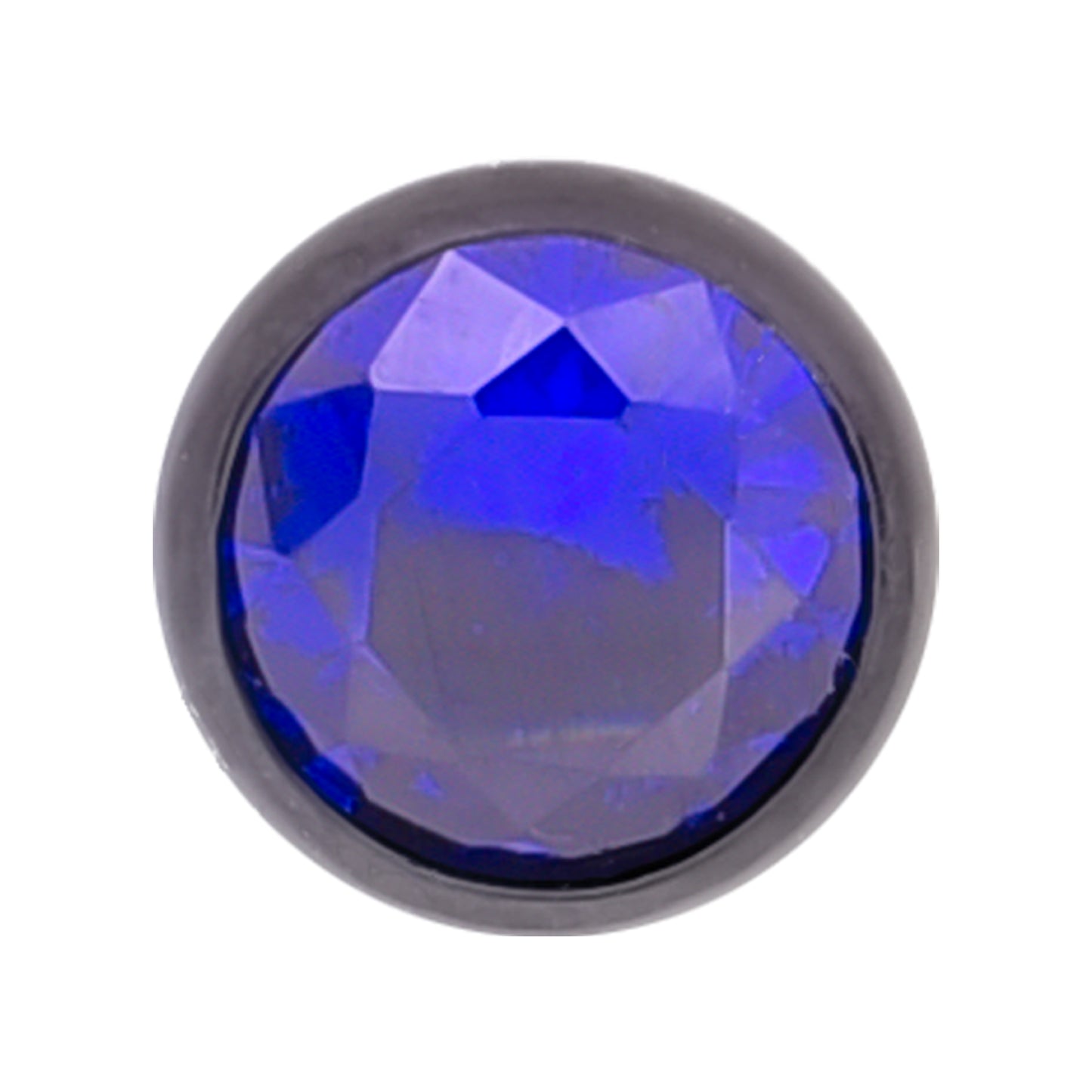 レディース ピアス ブラック サージカル ステンレス シンプル スタッド ブルー ジルコニア 前面 (5mm)