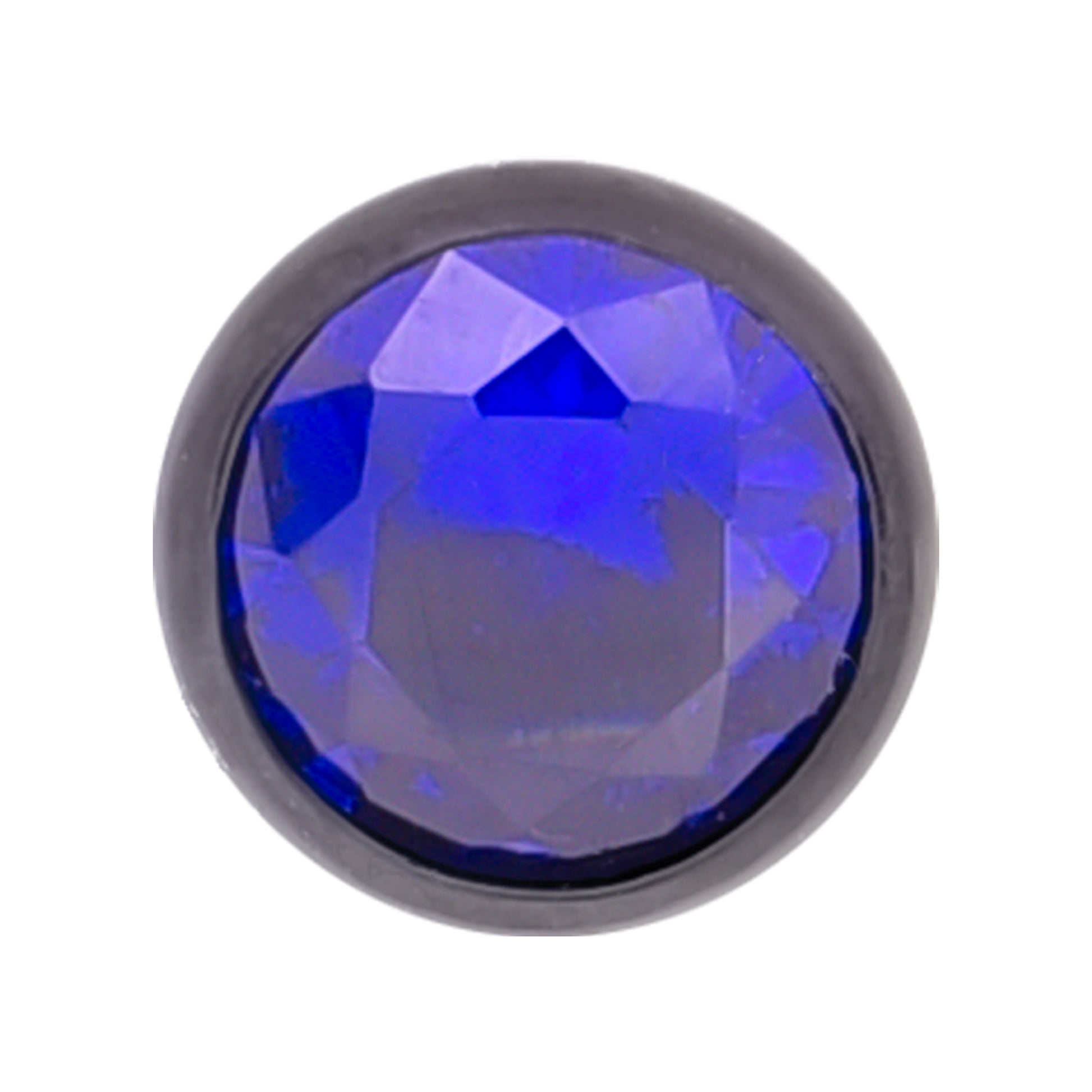 レディース ピアス ブラック サージカル ステンレス シンプル スタッド ブルー ジルコニア 前面 (5mm)