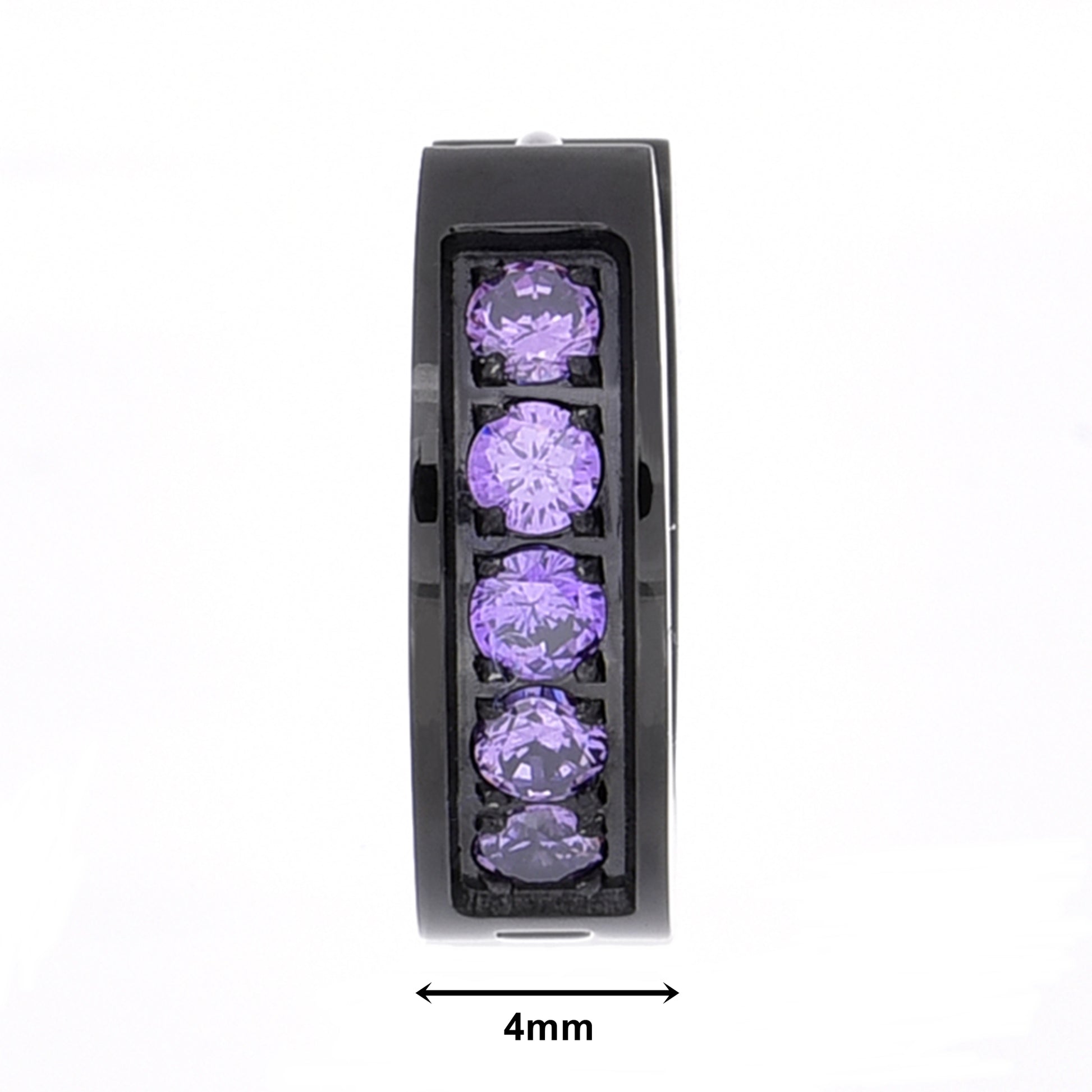 Truelements フープピアス サイズ詳細 幅4mm 直径14mm 厚み2.2mm パープルジルコニア 金属アレルギー対応