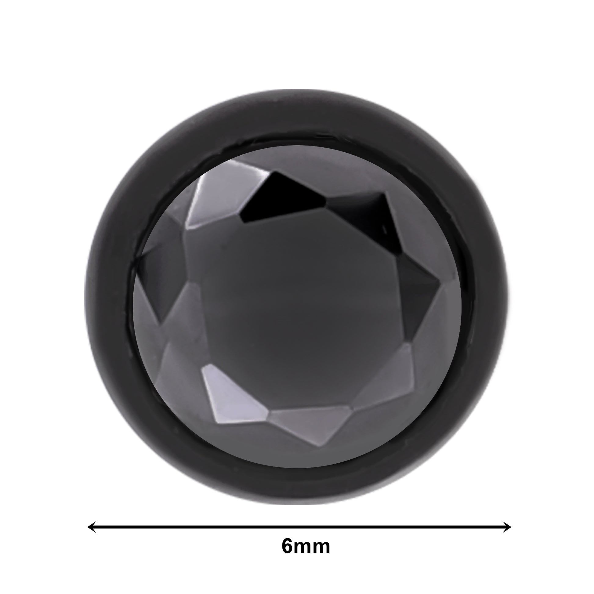 Truelements レディースピアス ブラック 5mm ジルコニア サージカルステンレス クローズアップ 316L 両耳用 (TEEST-0096 BK) 2個売り