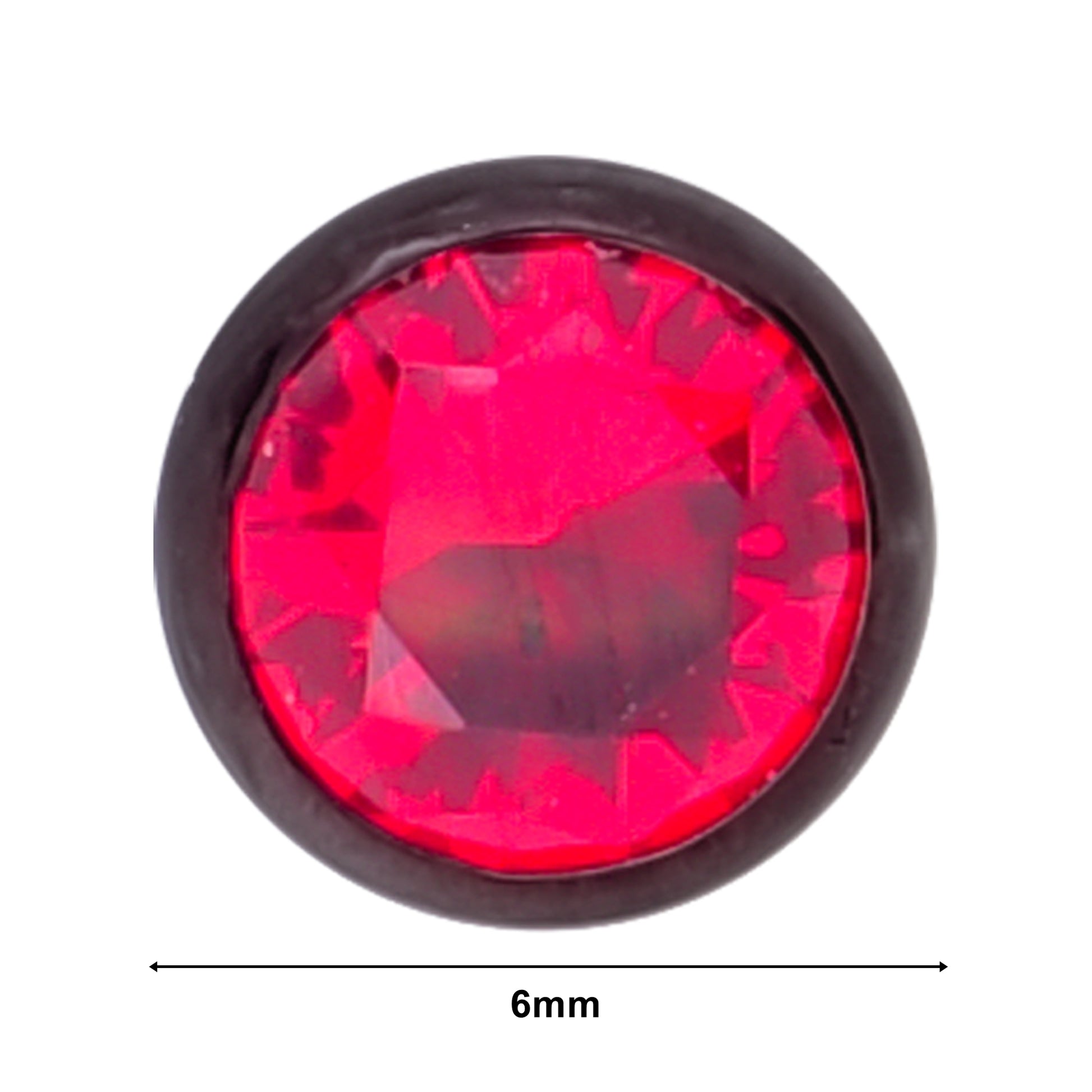 Truelements メンズ ピアス ブラック サージカル ステンレス シンプル スタッド レッド ジルコニア クローズアップ (5mm)