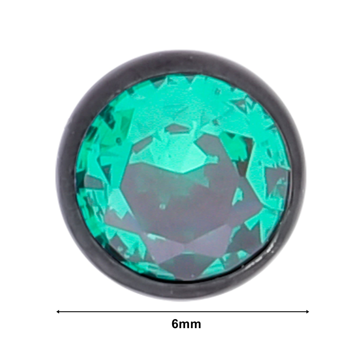 Truelements メンズ ピアス ブラック サージカル ステンレス シンプル スタッド グリーン ジルコニア クローズアップ (5mm)