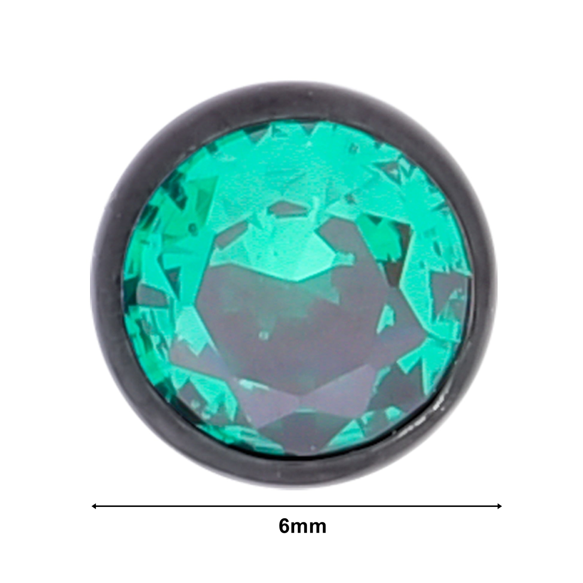 Truelements メンズ ピアス ブラック サージカル ステンレス シンプル スタッド グリーン ジルコニア クローズアップ (5mm)