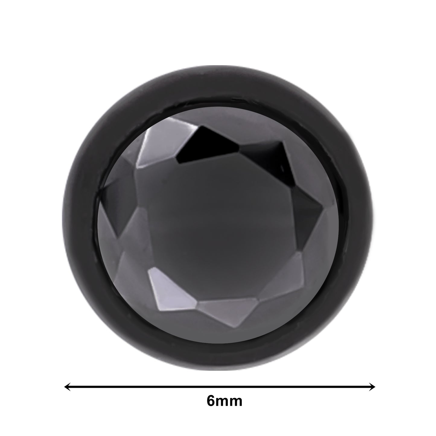 Truelements メンズピアス ブラック 5mm ジルコニア サージカルステンレス クローズアップ 316L 片耳用 (TEEST-0096 BK) 1個売り