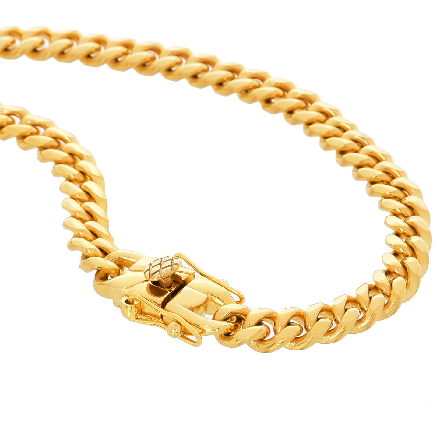 ネックレス メンズ 幅6mm 18K コーティング ゴールド マイアミ キューバン ヒップホップ ラッパー シンプル 4面カット ステンレス 喜平 50cm チェーン アレルギー対応、サイドイメージ