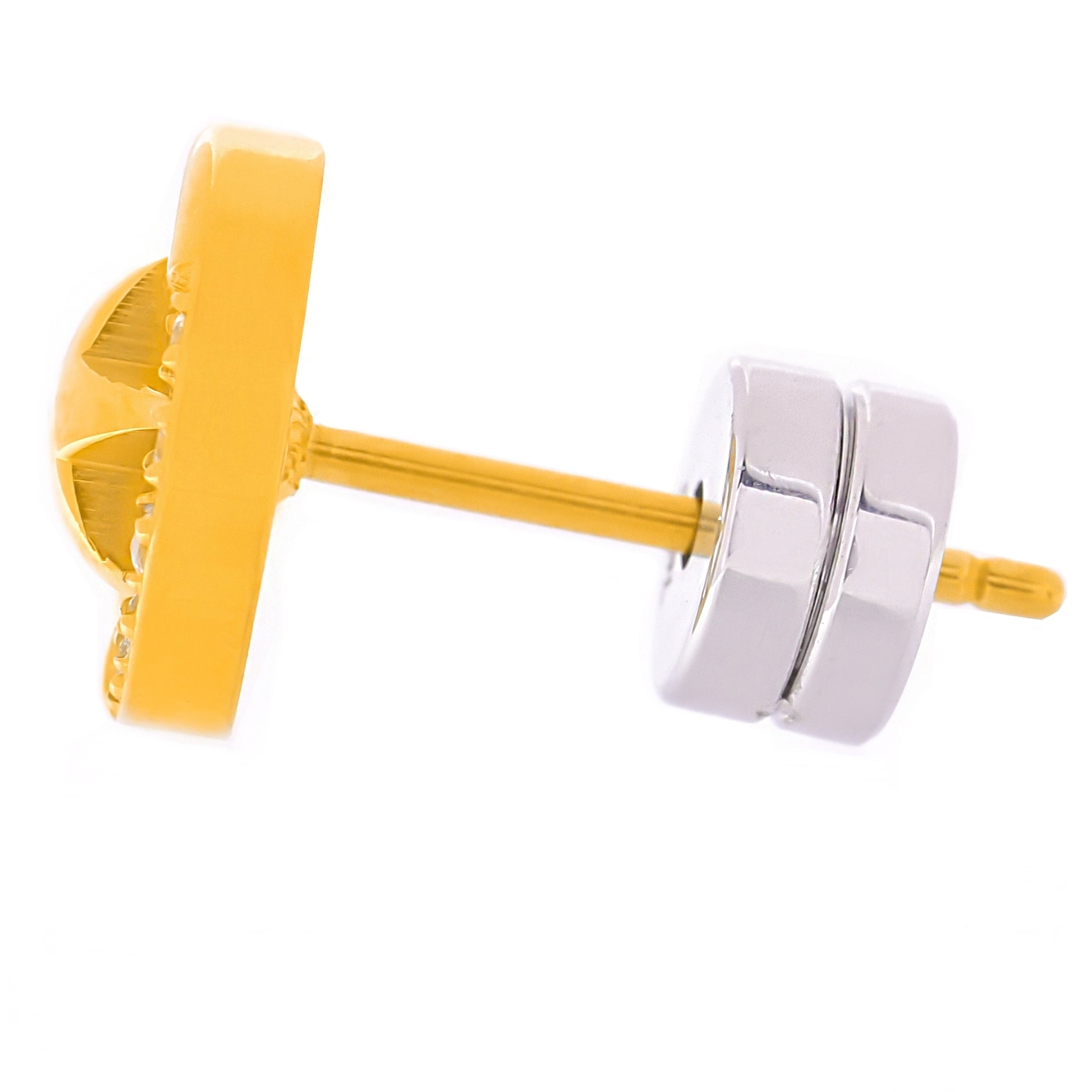 Truelements ピアス 星 メンズ レディース スター スタッド 丸型 ゴールド 316L サージカルステンレス - サイドビュー