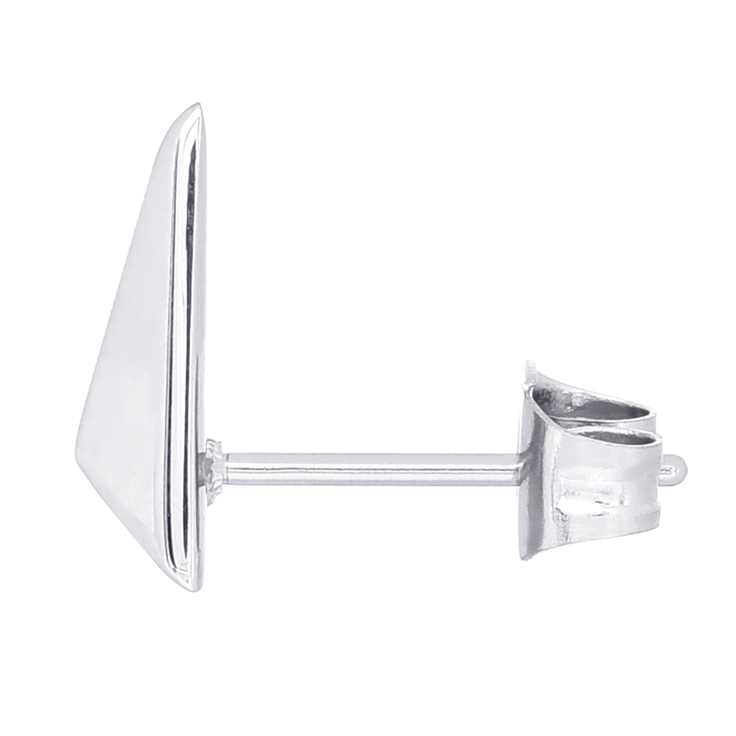 メンズ ピアス トライアングル ピラミッド シルバー スタッド サージカル ステンレス 金属 アレルギー 316l 片耳用、サイドイメージ