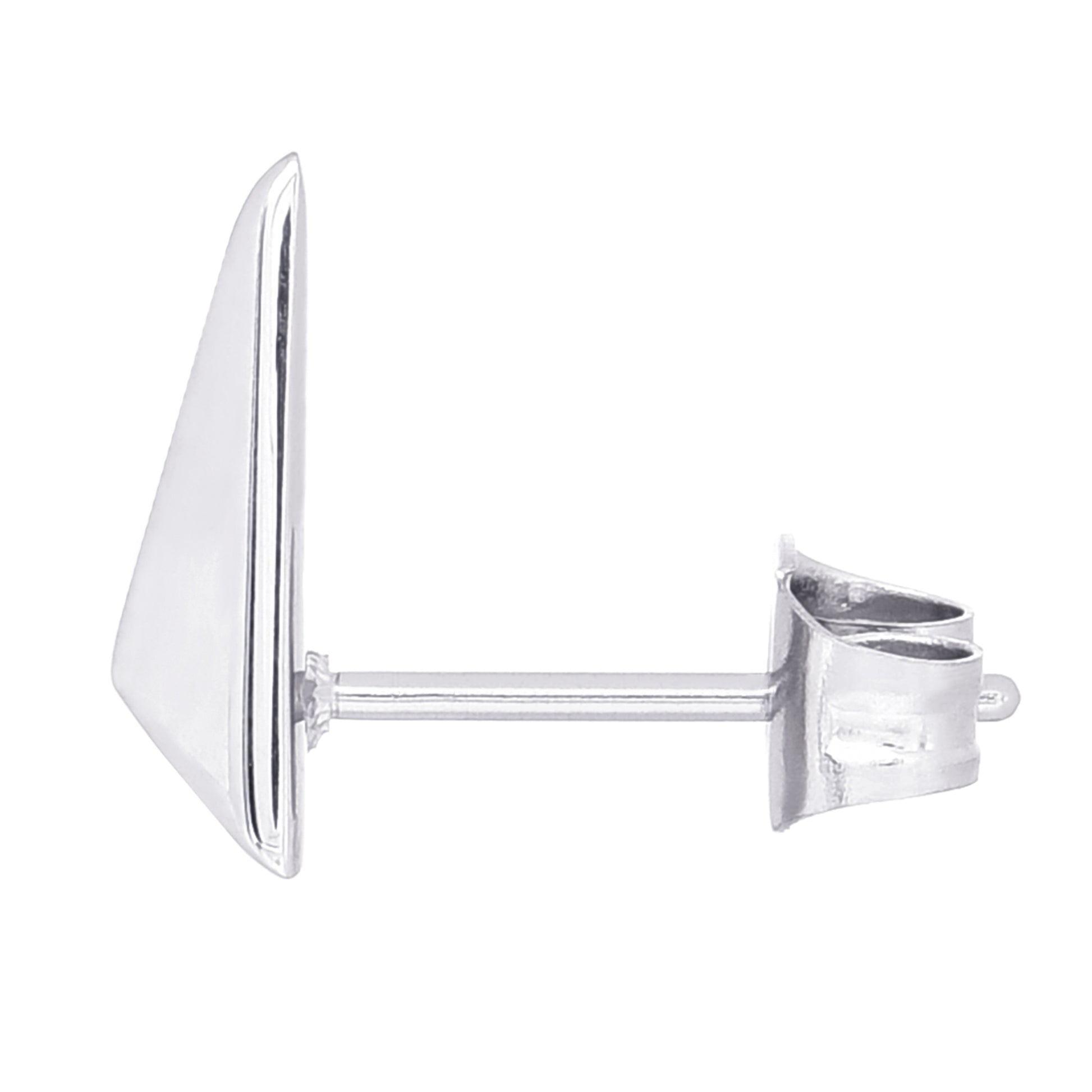 メンズ ピアス トライアングル ピラミッド シルバー スタッド サージカル ステンレス 金属 アレルギー 316l 片耳用、サイドイメージ