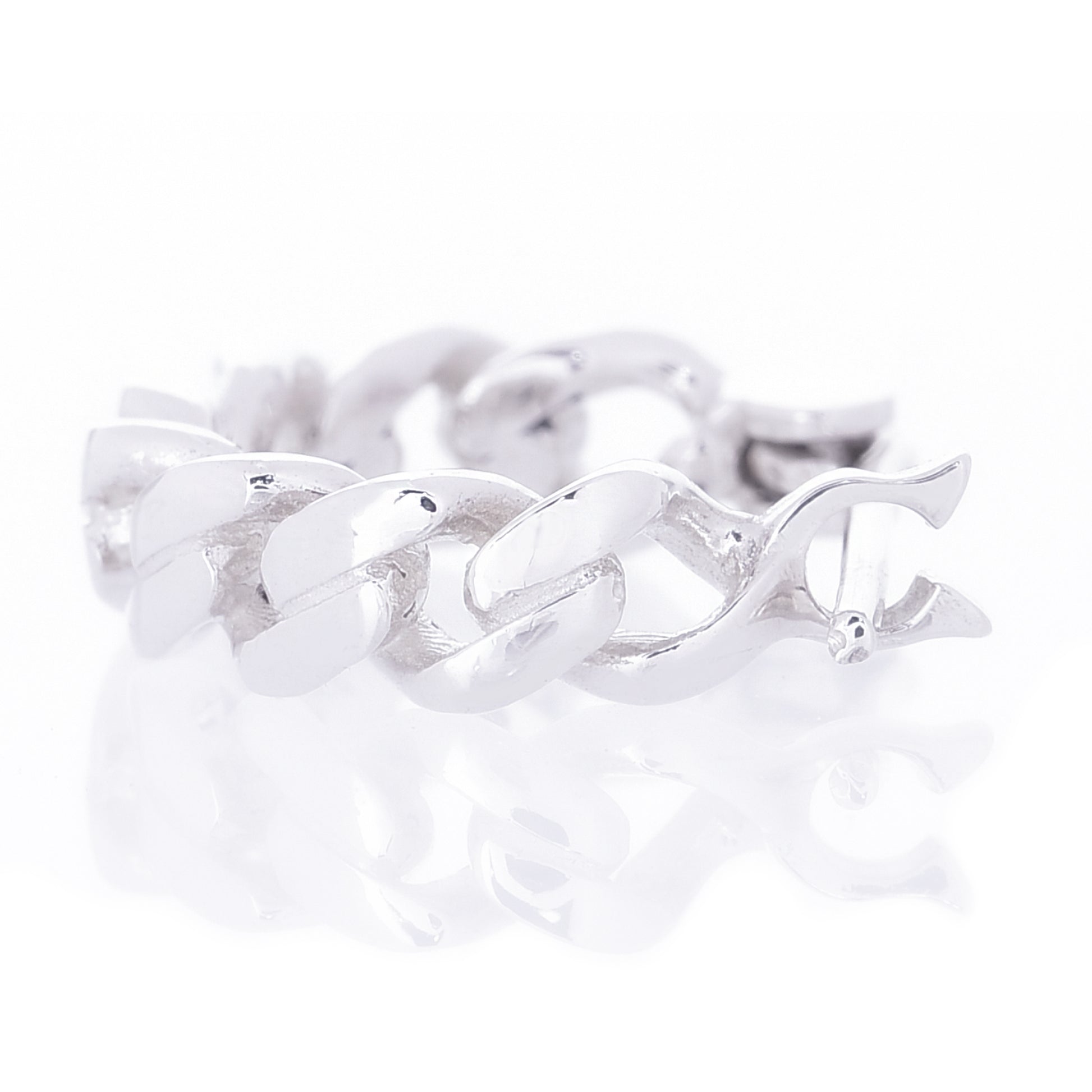 シルバー925フープピアスメンズ喜平チェーン片耳用、バックイメージ