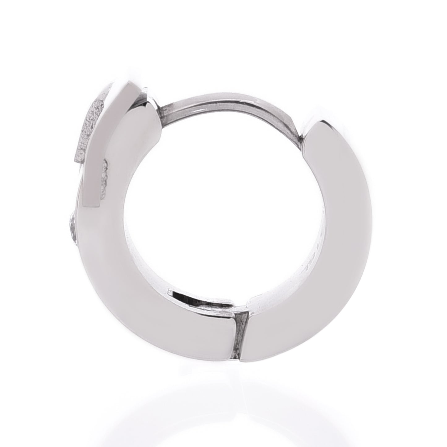 レディースシルバーピアス両耳用ベルトバックルリングピアスサージカルステンレス金属アレルギー316lフープジルコニア、サイドイメージ