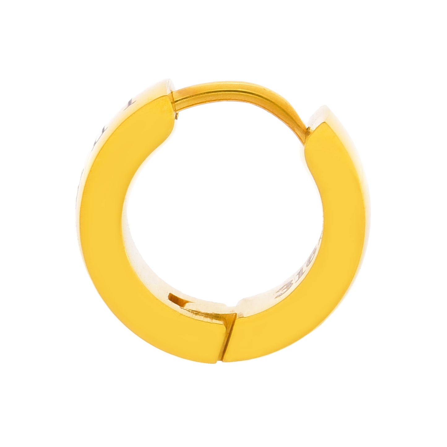 サージカルステンレス ローマ数字 フープ 金属アレルギー 316L ピアス ゴールド (リングピアス) ジルコニア 片耳用、サイドイメージ