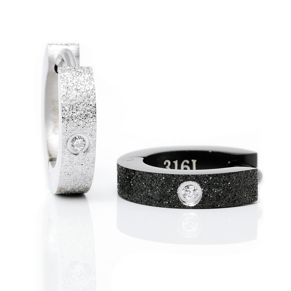 Truelements メンズ レディース リングピアス サージカルステンレス 金属アレルギー対応 316L フープピアス ジルコニア 片耳用 カラーバリエーション