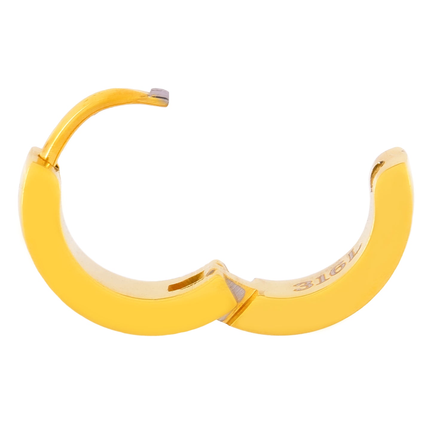 サージカルステンレス ローマ数字 フープ 金属アレルギー 316L ピアス ゴールド (リングピアス) ジルコニア 片耳用、ディテールイメージ