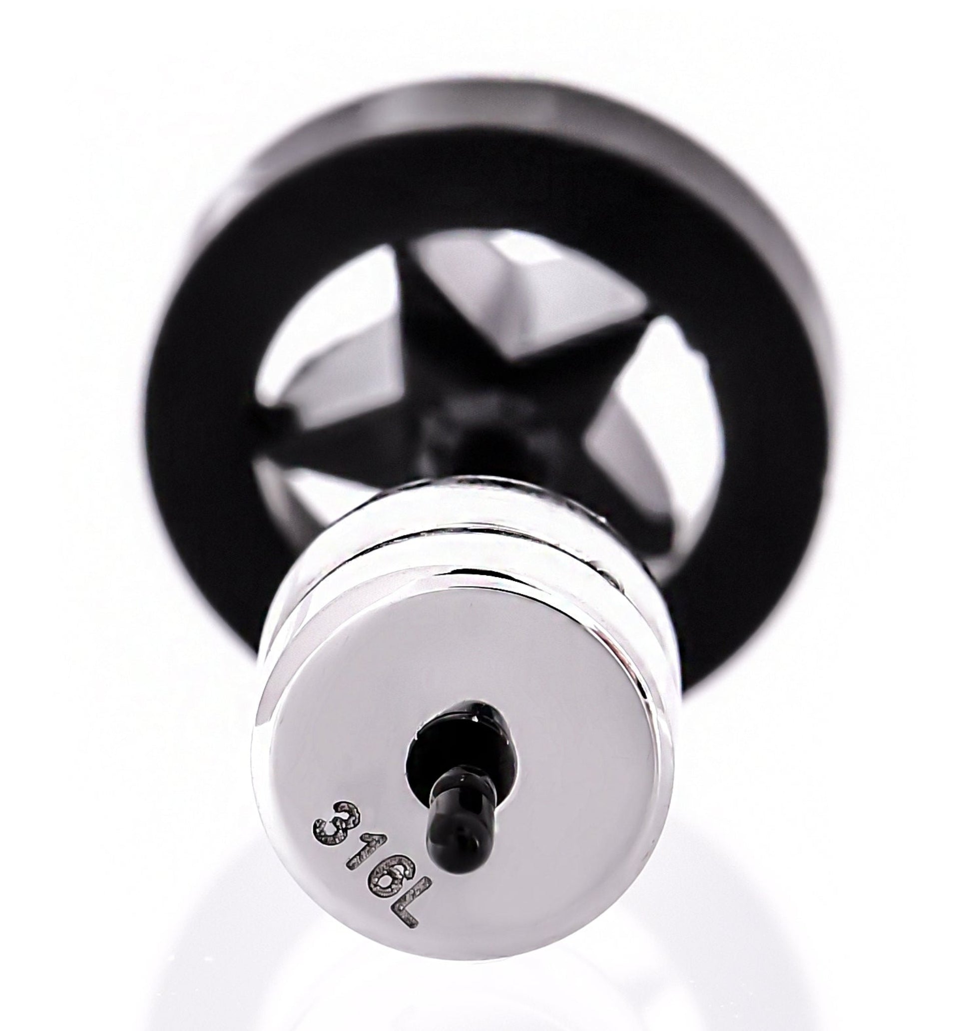 Truelements ピアス 星 メンズ レディース スター スタッド 丸型 ブラック 316L サージカルステンレス - 裏面キャッチ部分