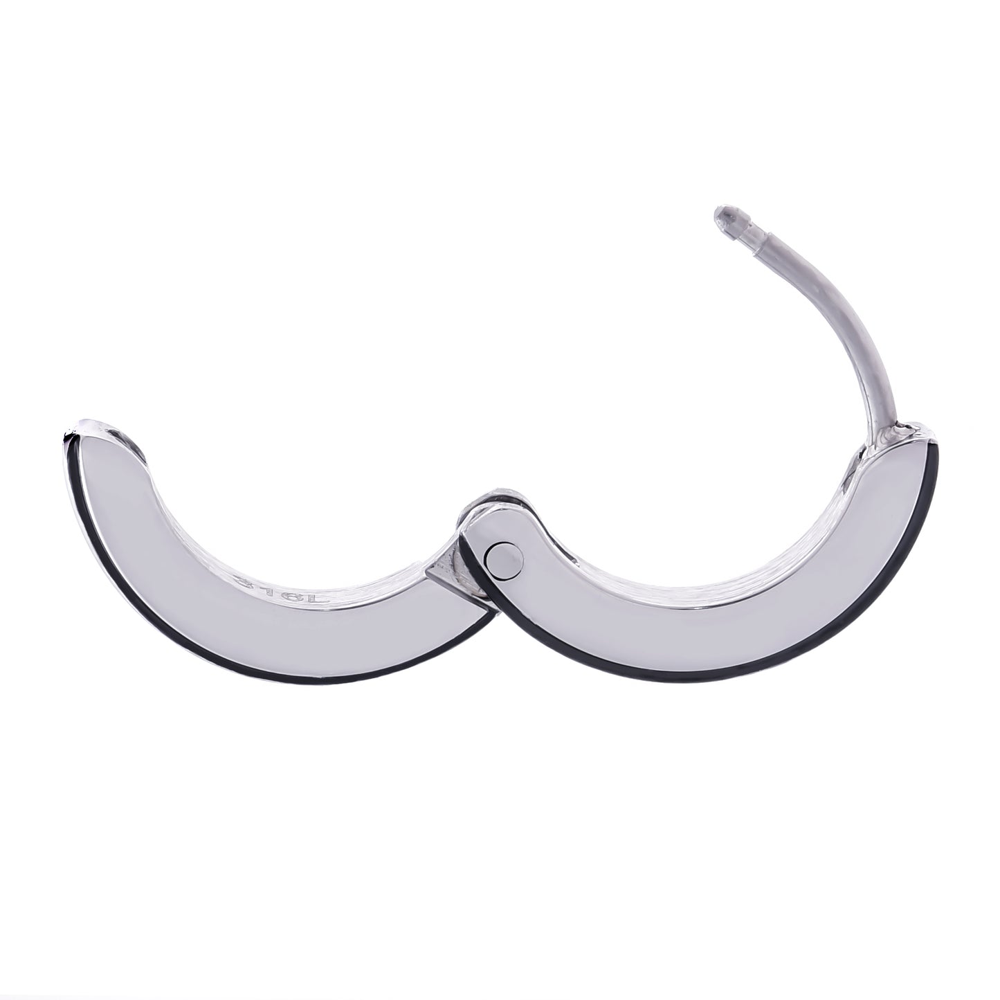 ピアスサージカルステンレスフープ金属アレルギー 316l ブラックリングピアス片耳用、サイドイメージ