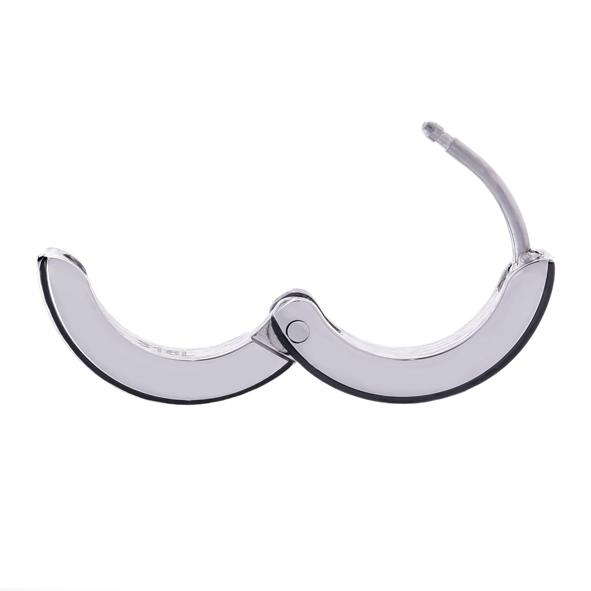 ピアスサージカルステンレスフープ金属アレルギー 316l ブラックリングピアス片耳用、サイドイメージ