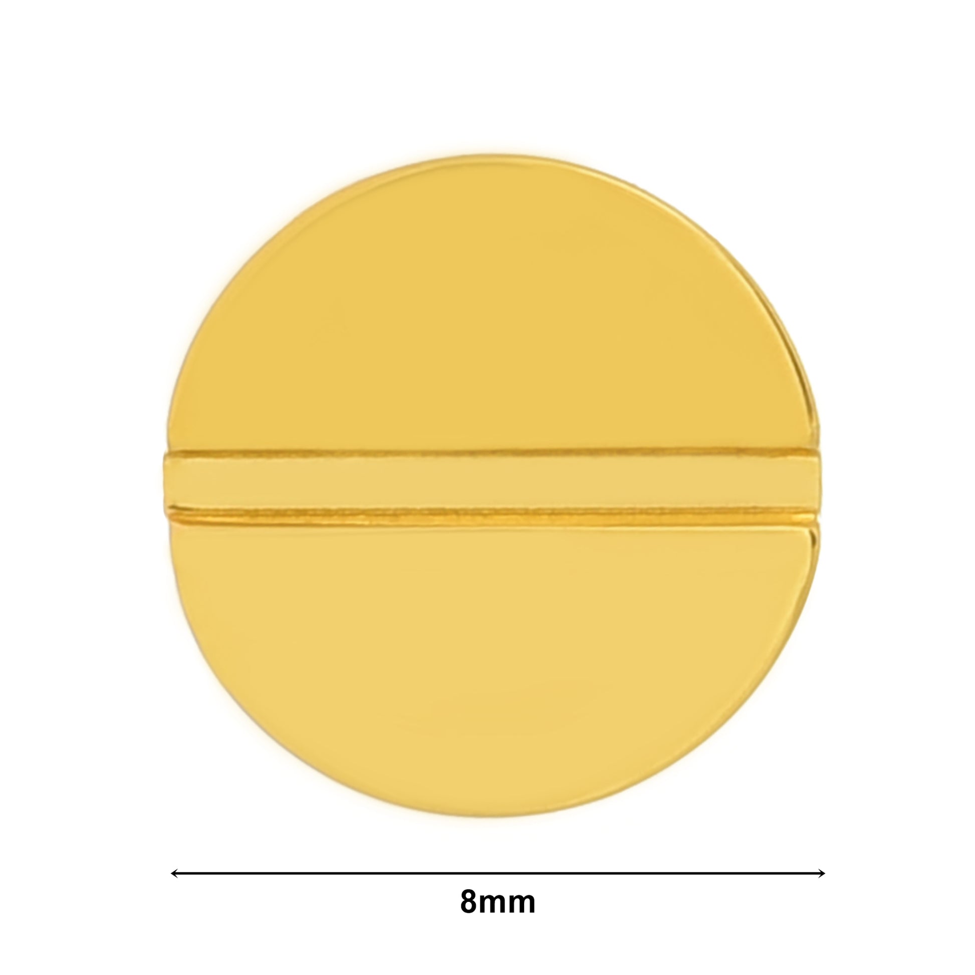 メンズピアスマイナスネジ ゴールドビススタッド サージカルステンレス 金属アレルギー 316l 片耳、サイズイメージ