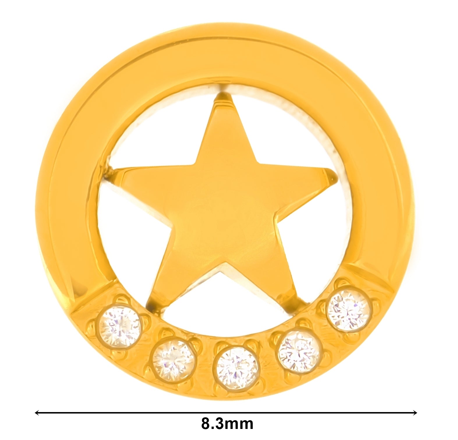 Truelements ピアス 星 メンズ レディース スター スタッド 丸型 ゴールド - サイズ詳細