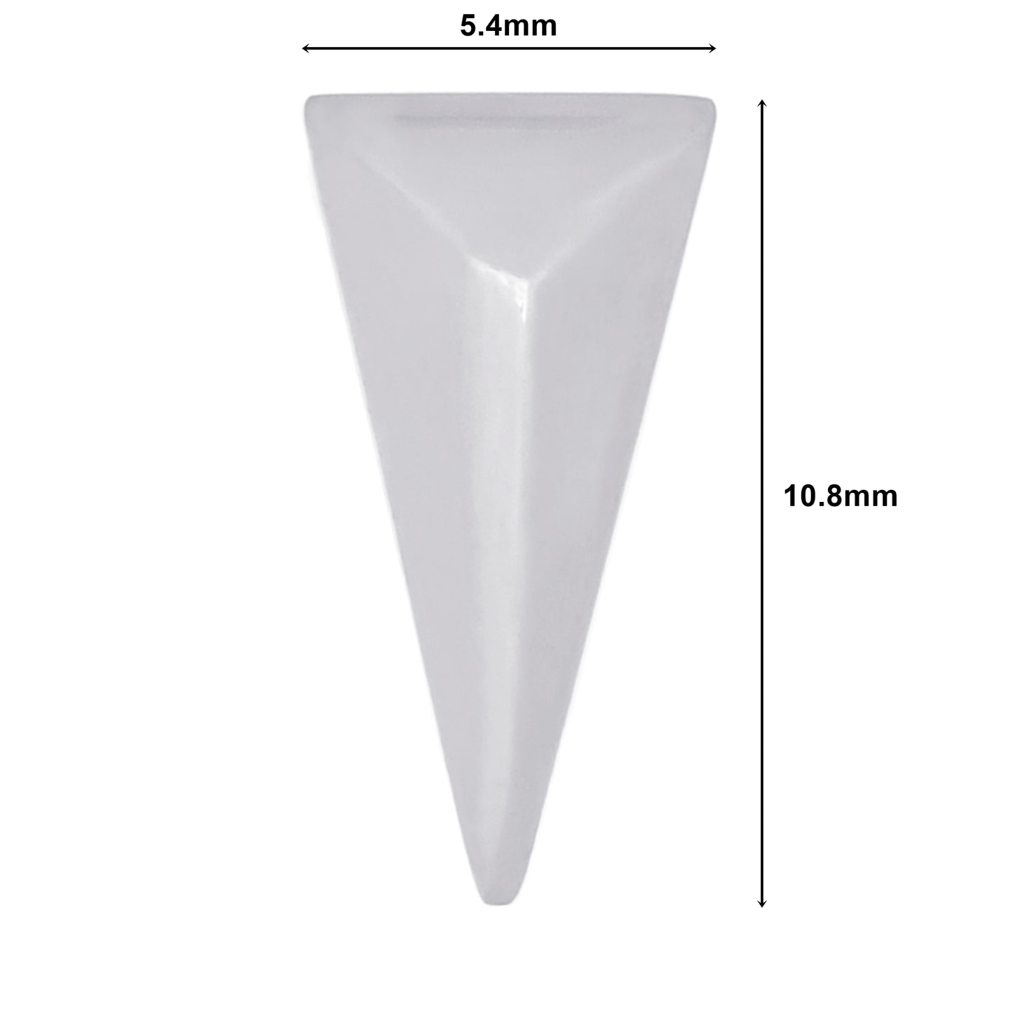 メンズ ピアス トライアングル ピラミッド シルバー スタッド サージカル ステンレス 金属 アレルギー 316l 片耳用、サイズイメージ