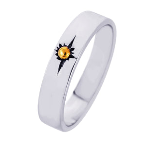 メンズ リング シルバー 925 ネイティブ アメリカン インディアンジュエリー 太陽神 シンプル 指輪 、フロントイメージ