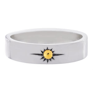 メンズ リング シルバー 925 ネイティブ アメリカン インディアンジュエリー 太陽神 シンプル 指輪 、フロントイメージ