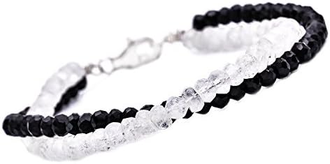 Truelements レディース シルバー925 ブラックスピネル ブルームーンストーン ブレスレット 詳細 4