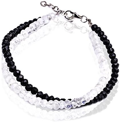 Truelements レディース シルバー925 ブラックスピネル ブルームーンストーン ブレスレット 詳細 2