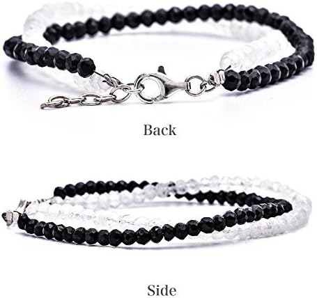 Truelements レディース シルバー925 ブラックスピネル ブルームーンストーン ブレスレット 詳細 3