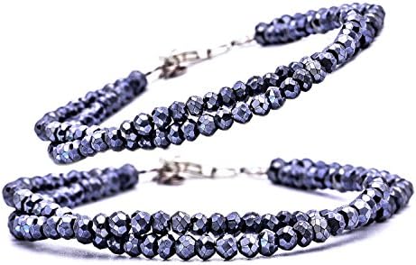 Truelements カップル シルバー925 シルバースピネル ペアブレスレット 正面