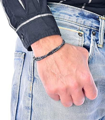 Truelements メンズ シルバースピネル ブレスレット 着用イメージ