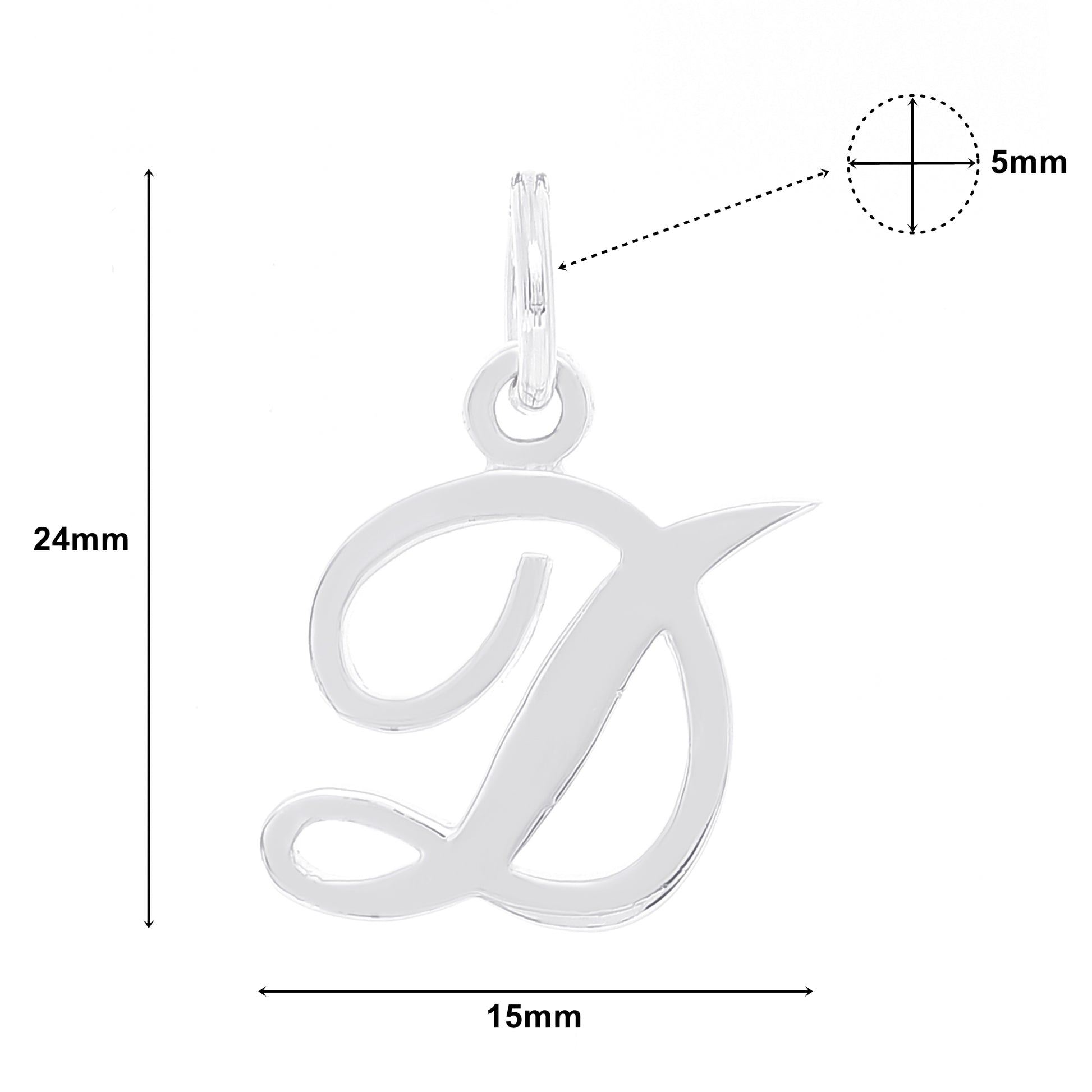 ネーム イニシャル ネックレス メンズ レディース シルバー 925 シンプル アルファベット (D) チャーム、ディテールイメージ