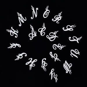 ネーム イニシャル ネックレス メンズ レディース シルバー 925 シンプル アルファベット (W) チャーム、スタイルイメージ
