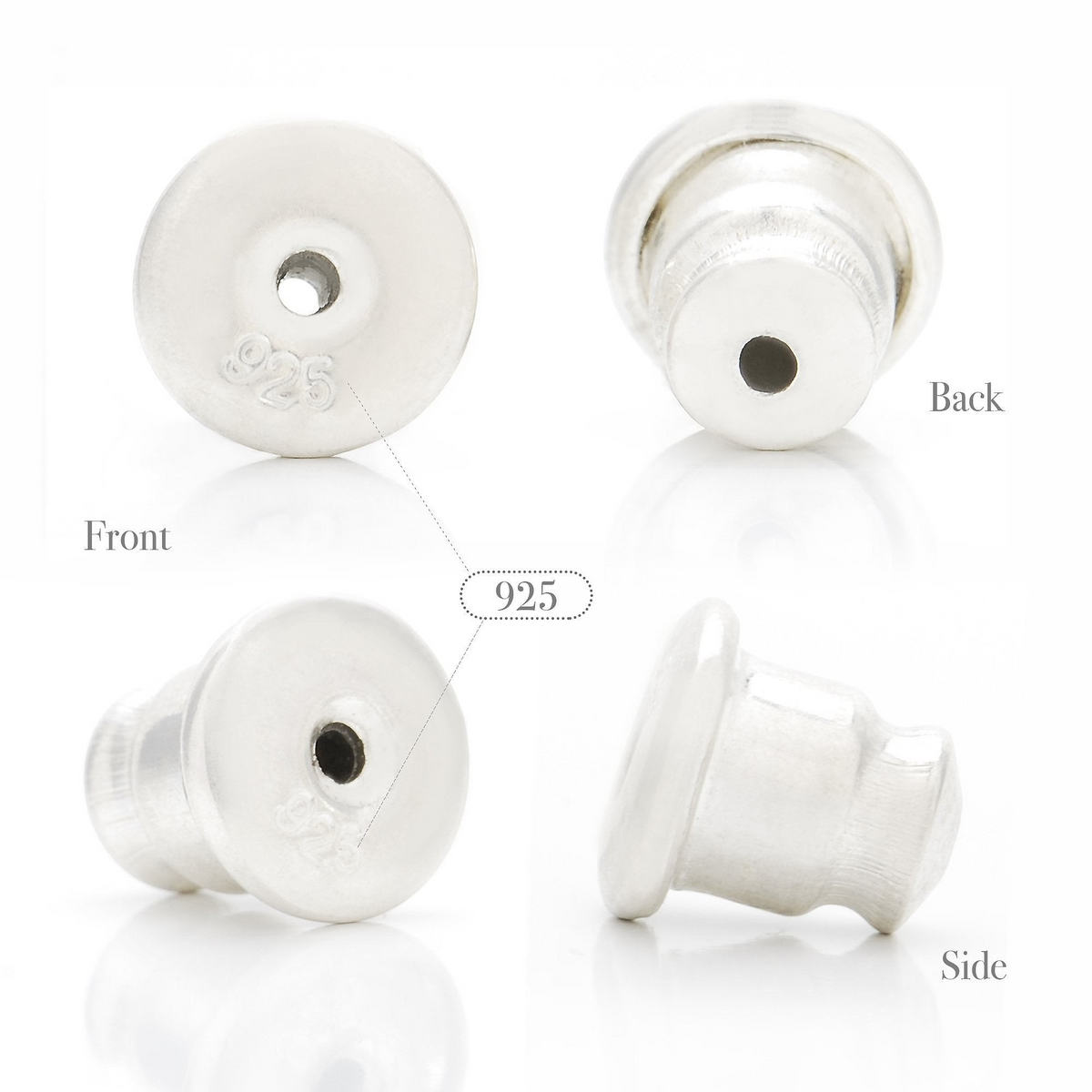 メンズ シルバー925 リリークロス ホワイトシェル 8mm スタッドピアス 商品ディテール
