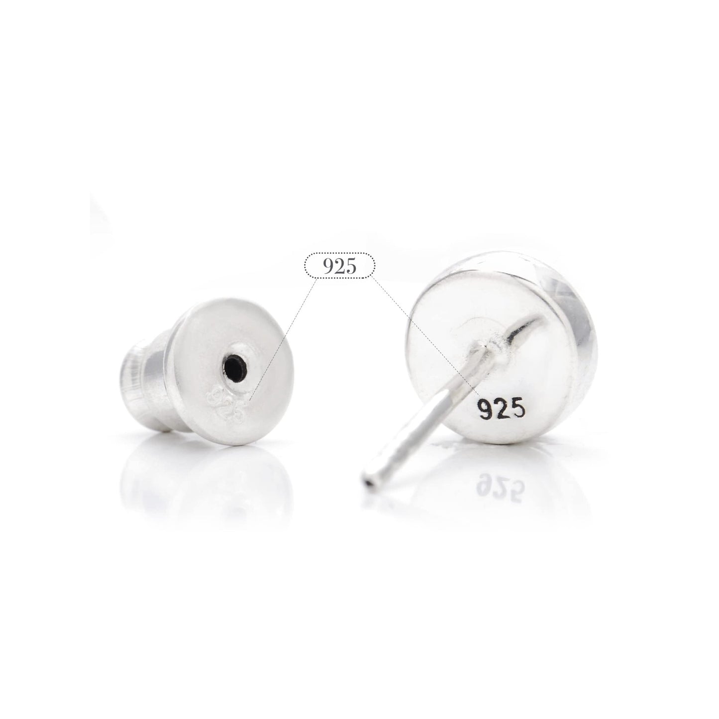 メンズ シルバー925 レッドジルコニア 5mm スタッドピアス 斜め
