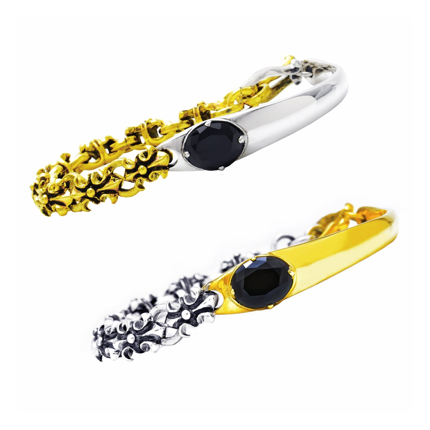 Truelements TESV-0224 シルバー925 真鍮 ツートーン フルール・ド・リス ブレスレット シルバー×ブラス 商品画像 3