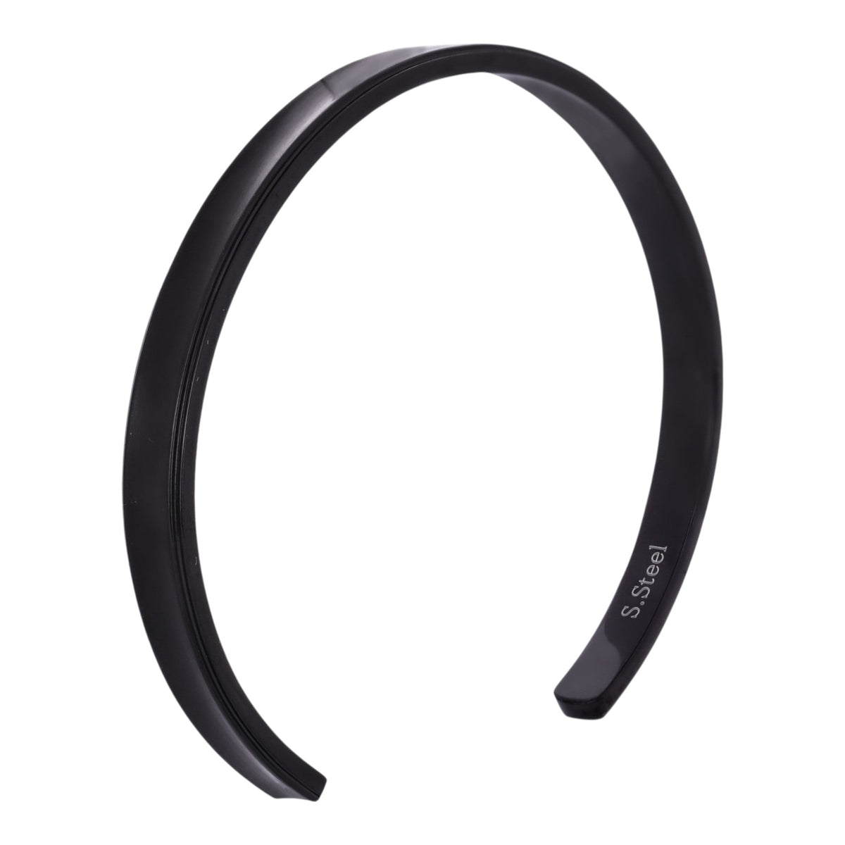 Truelements Jewelry black matte 316L surgical stainless steel bangle with S.Steel engraving