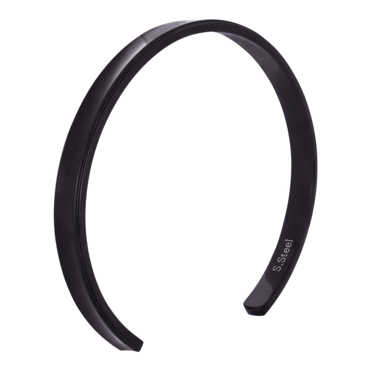 Truelements Jewelry men's 5mm matte black 316L surgical stainless steel bangle bracelet