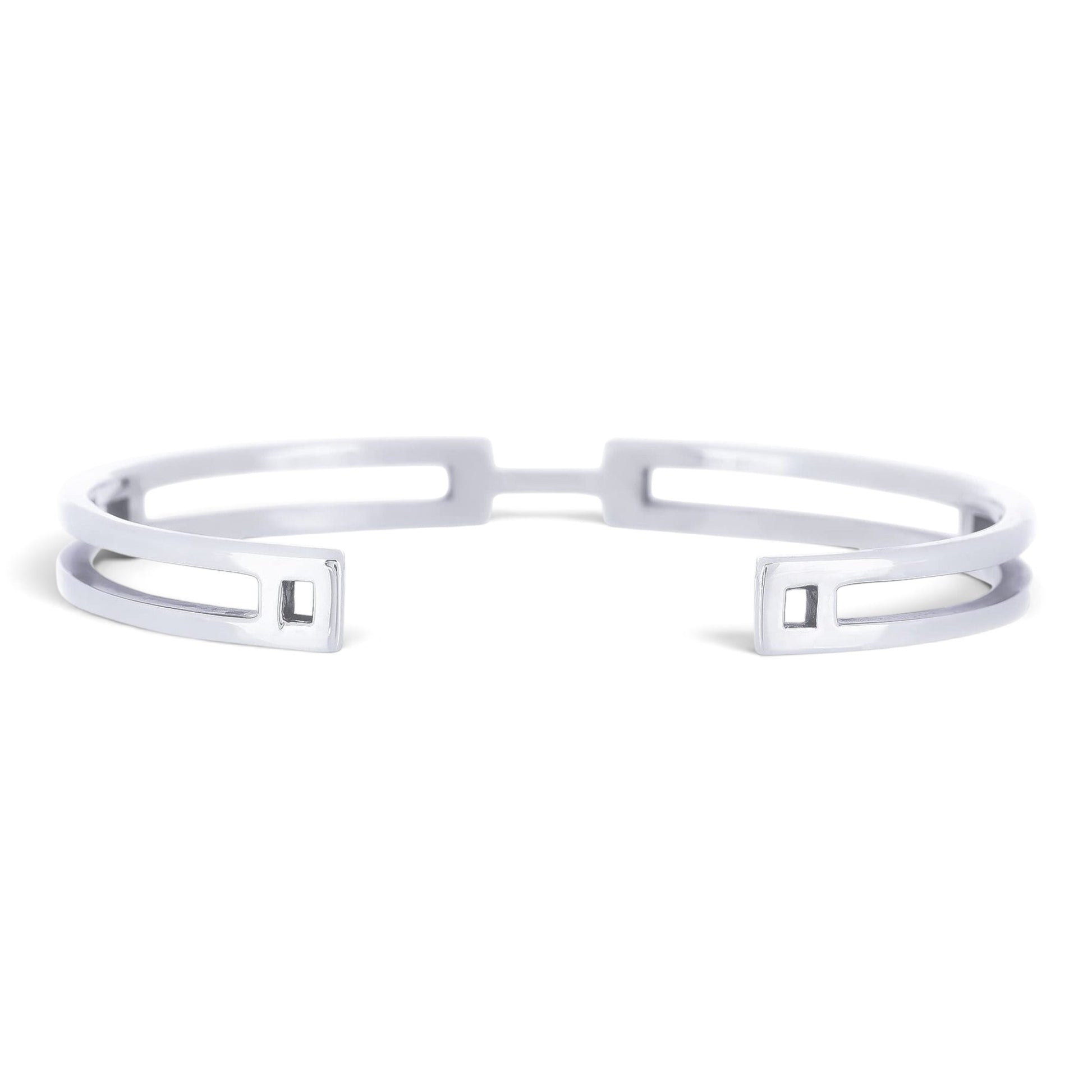 Truelements Jewelry men's 6.5mm wide sterling silver 925 cuff bangle with a polished mirror finish