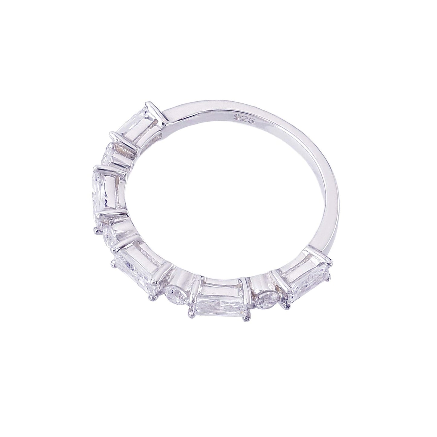 Truelements レディース クリアジルコニア ピンキーリング 上面