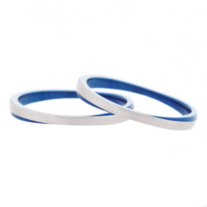 ペアリングカップルサージカルステンレス金属アレルギー316l結婚指輪ブルー、ペアフロントイメージ
