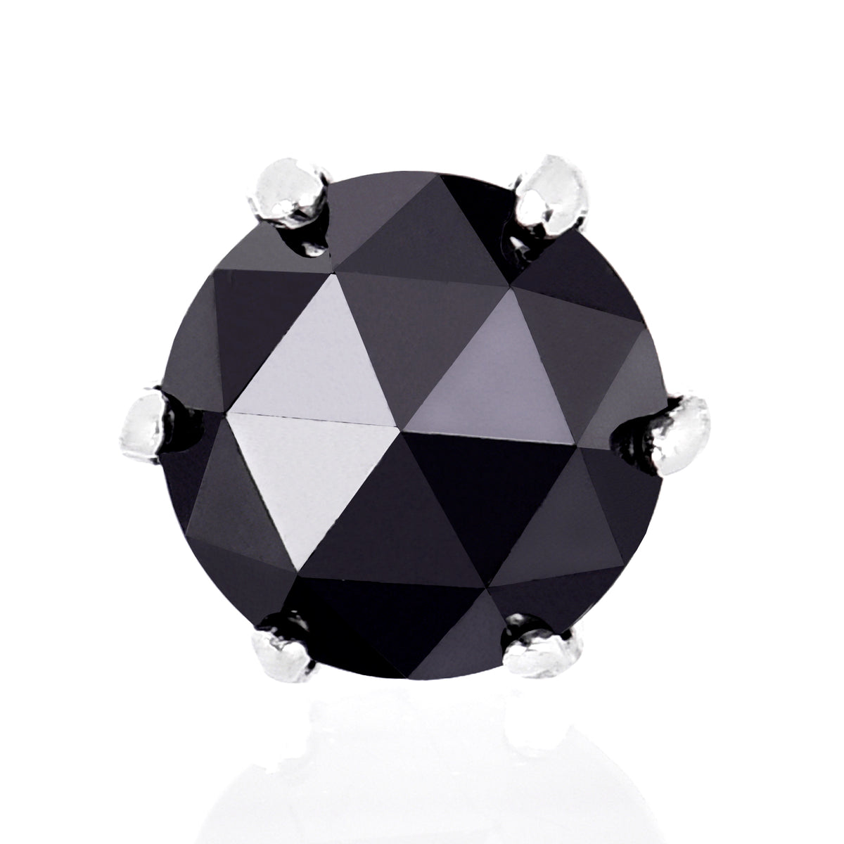 メンズ プラチナピアス ブラックダイヤ 0.15ct 王冠 日本製 正面