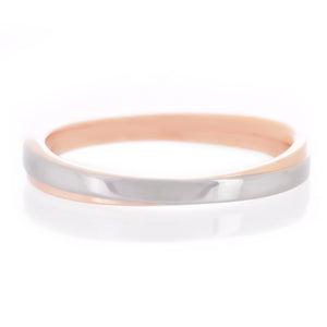 ペアリングカップルサージカルステンレス金属アレルギー316l結婚指輪、ピンクゴールドリングレディースタイプフロントイメージ