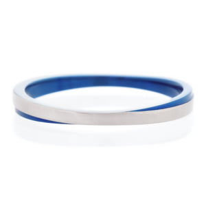 ペアリングカップルサージカルステンレス金属アレルギー316l結婚指輪ブルー、フロントイメージ