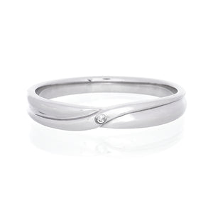 結婚指輪 メンズ レディース カップル お揃い 指輪 シンプル シルバー クロス リング ダイヤモンド ペアリング サージカル ステンレス 金属 アレルギー 316l、フロントイメージ
