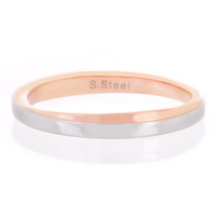 ペアリングカップルサージカルステンレス金属アレルギー316l結婚指輪、ピンクゴールドリングレディースタイプサイドイメージ