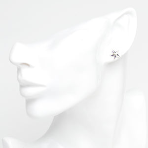 ピアス メンズ 星 スタッド シルバー 925 スター アクセサリー ジルコニア パープル (紫) 片耳用、フィッティングイメージ