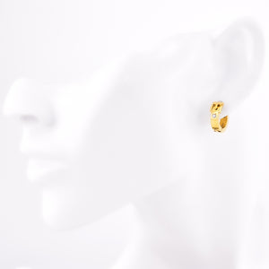 レディースゴールドピアス両耳用ベルトバックルリングピアスサージカルステンレス金属アレルギー316lフープジルコニア、フィッティングイメージ